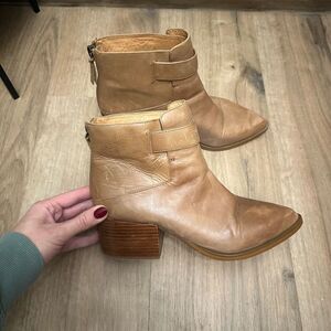 Sey CollectionTan Leather Ankle Boots Booties Sz 6.5